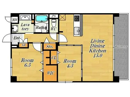 GRAND VILLASSE北梅田(2LDK/7階)の間取り写真