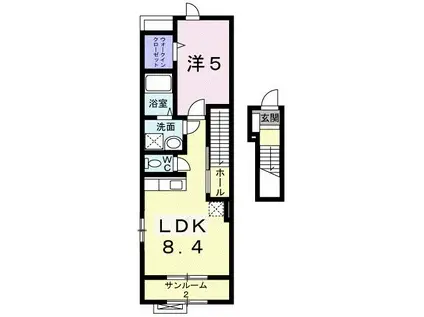 グレースフルI(1LDK/2階)の間取り写真