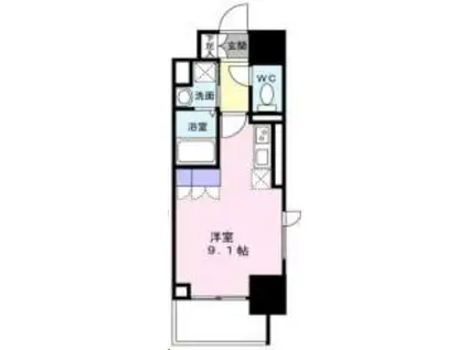 渡幸ベルメゾン五橋(ワンルーム/6階)の間取り写真