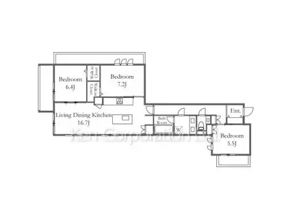 ASK中目黒(3LDK/3階)の間取り写真