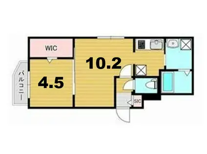 厚別中央3-4MS(1LDK/2階)の間取り写真