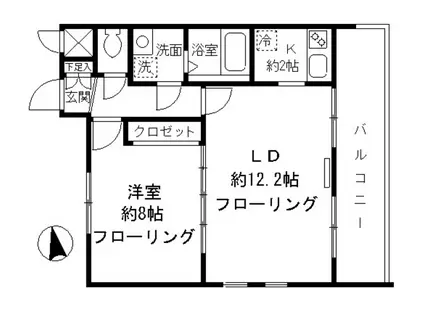 コスモシティ大森(1LDK/6階)の間取り写真