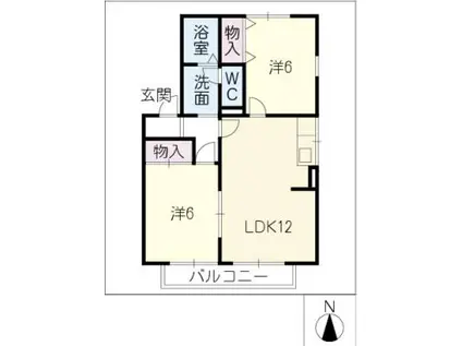 ハイカムールひまわり(2LDK/1階)の間取り写真
