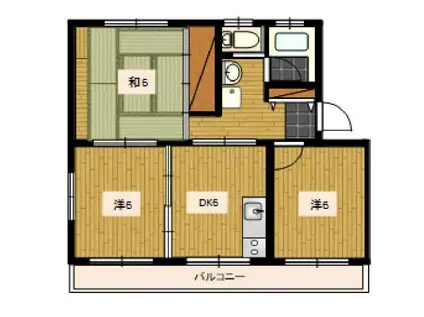 エステートII(3DK/1階)の間取り写真