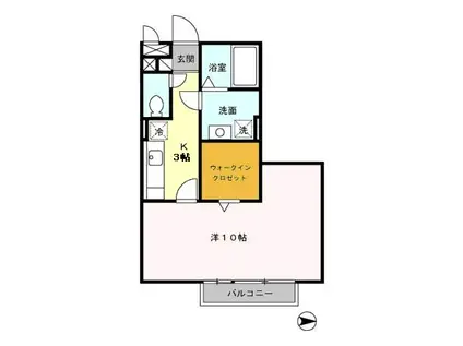 グランシャリオ21(1K/2階)の間取り写真