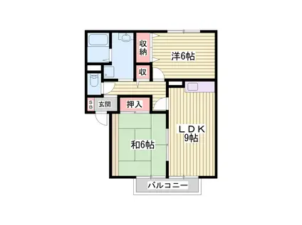 セジュールME伊藤B(2LDK/1階)の間取り写真