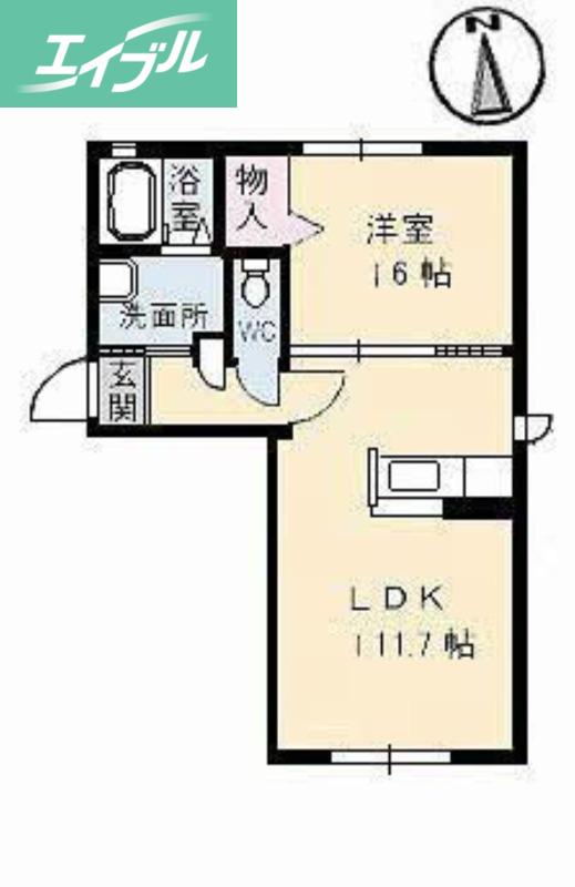 ラ・パルテール新屋敷 I(1LDK/1階)の間取り写真