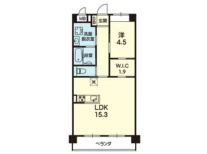 CASA COMODA(1LDK/3階)の間取り写真