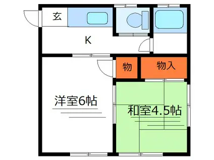 ひまわり荘(2K/2階)の間取り写真