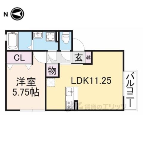 アンテレクテュエル(1LDK/2階)の間取り写真