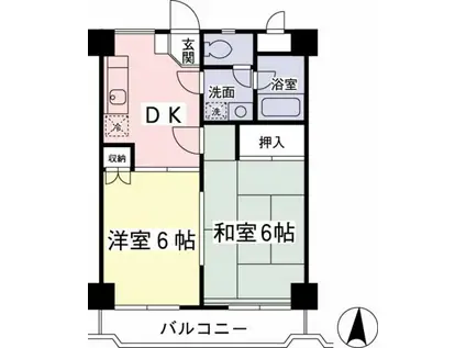 メゾンド・エトワール(2DK/2階)の間取り写真