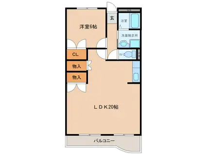 レジデンス名倉(1LDK/5階)の間取り写真