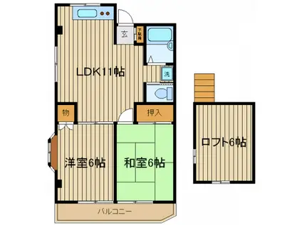 プチメゾン(2LDK/2階)の間取り写真
