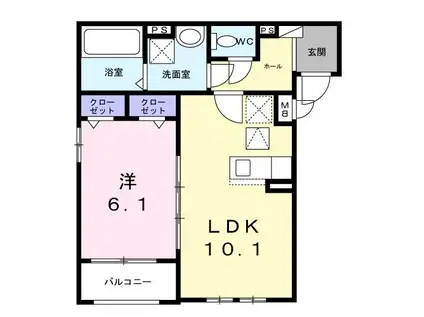 ラ・コリーヌ今福A(1LDK/3階)の間取り写真