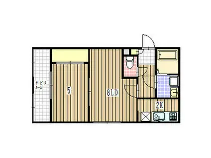 アイアール平岸(1LDK/2階)の間取り写真