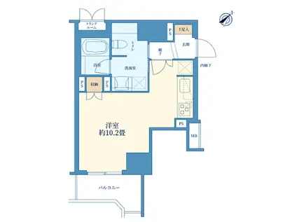 日本橋ヴォアール(ワンルーム/4階)の間取り写真