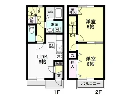 さくらメイト(2DK/1階)の間取り写真