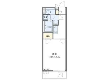 クレイノMEMORY(1K/2階)の間取り写真