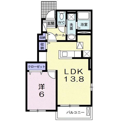グラン ルシェ(1LDK/1階)の間取り写真
