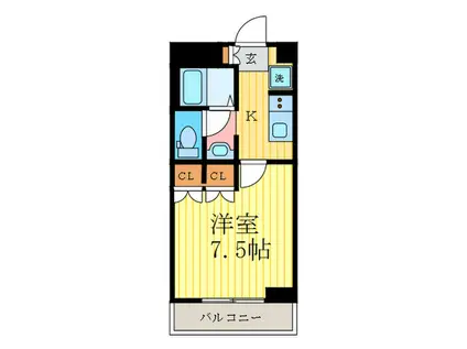 WINGCOUREGE(1K/2階)の間取り写真