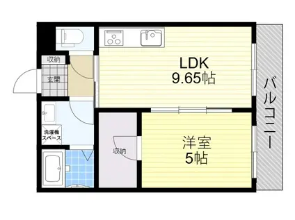 牧野上島町PJ B棟(1LDK/3階)の間取り写真