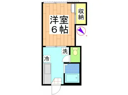 ニューグリーンハイツ(1K/2階)の間取り写真