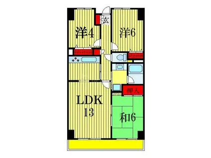 クレストヒル中野木(3LDK/6階)の間取り写真
