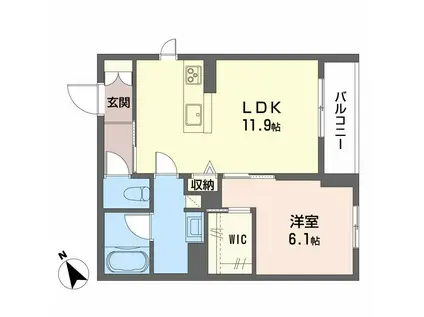 メゾンRUEBRILLER(1LDK/3階)の間取り写真