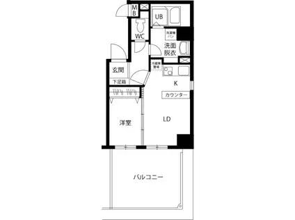 ルシール平尾(1LDK/4階)の間取り写真
