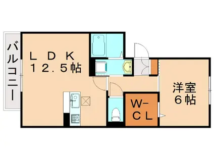 EMMA箱崎(1LDK/2階)の間取り写真