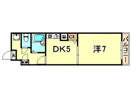 アーバンKII(1DK/1階)の間取り写真