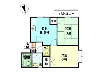 ツインハイツ西高島平A棟(2DK/2階)の間取り写真