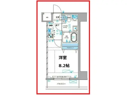 ジェノヴィア浅草IIIグリーンヴェール(1K/9階)の間取り写真