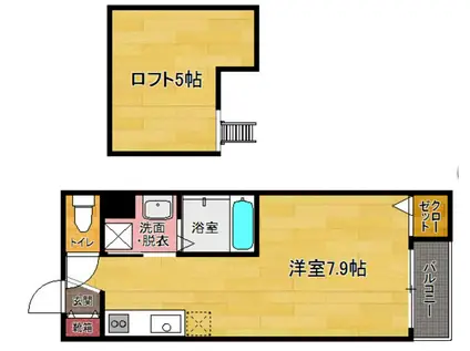 ヴィサージュ井尻(ワンルーム/1階)の間取り写真