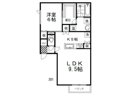 BUENA SUERTE (1LDK/1階)の間取り写真