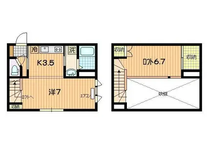 エール矢巾(1K/1階)の間取り写真