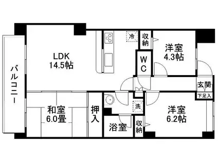 セントレアカマ V(3LDK/8階)の間取り写真