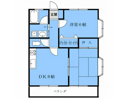 ニューフロンティアIIA(2DK/1階)の間取り写真