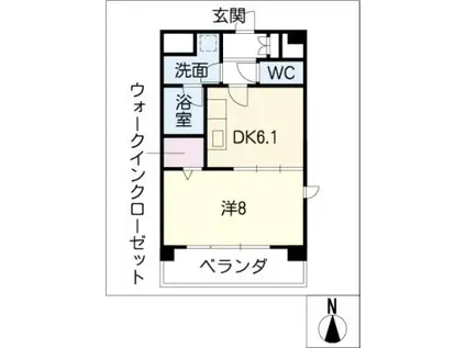 KOWA千年(1DK/4階)の間取り写真