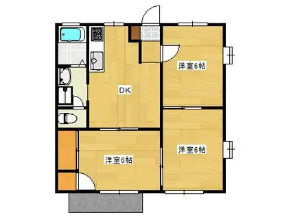 フォーブル村松III(3DK/1階)の間取り写真