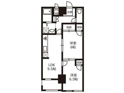 サンハイム清水(2LDK/8階)の間取り写真