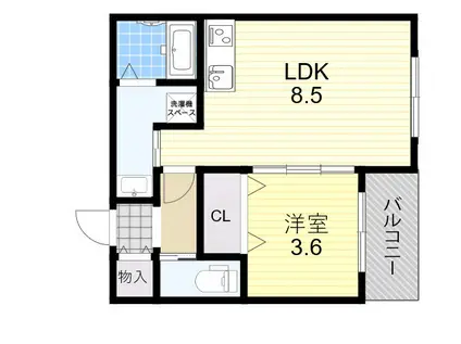 WIN玉出Ⅱ(1LDK/1階)の間取り写真