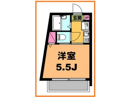 月村マンション17(1K/3階)の間取り写真