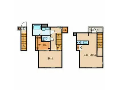 BLISS千歳烏山(1LDK/2階)の間取り写真