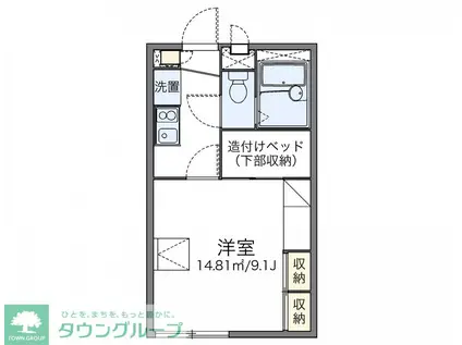 レオパレスサンライズ(1K/2階)の間取り写真