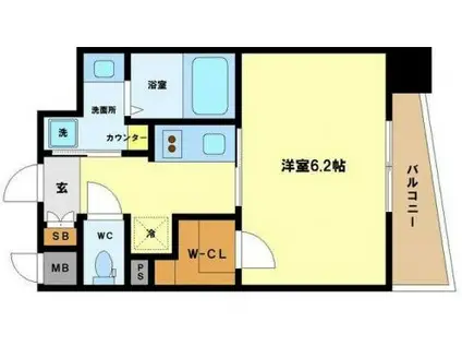 エスリード阿波座ノースプレイス(1K/2階)の間取り写真