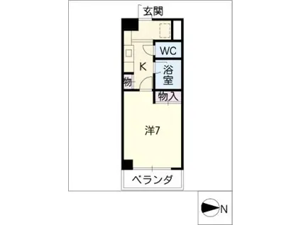 サンパーク豊年町(1K/2階)の間取り写真