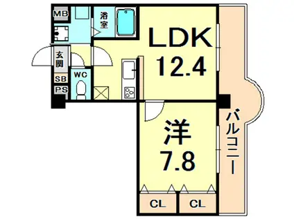 SUNNYCOURTMEIWA(1LDK/6階)の間取り写真