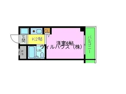 ベルネージュ峯尾(1K/4階)の間取り写真