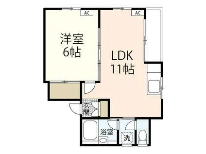 チェルシービュー大町(1LDK/2階)の間取り写真